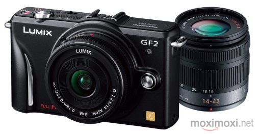 （原文：Panasonic デジタル一眼カメラ GF2 ダブルレンズキット(14mm/F2.5パンケーキレンズ、14-42mm/F3.5-5.6標準ズームレンズ付属) フルハイビジョンムービー一眼 エスプリブラック DMC-GF2 W-K） 