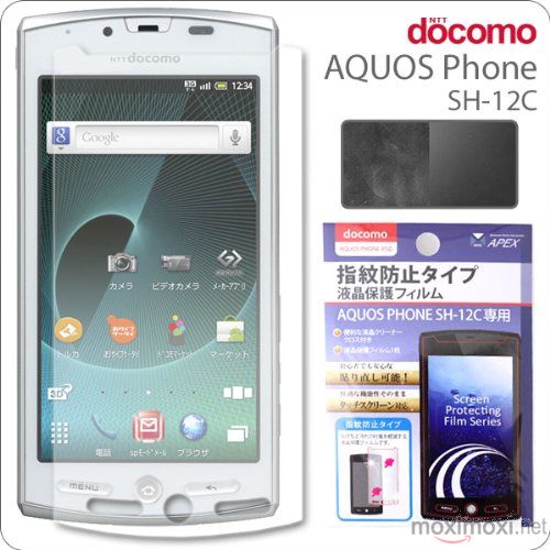 专用 docomo AQUOS 手机 (SH-12 C） 液晶屏保护膜 （指纹预防型） [液晶膜 / 密封保护工作表及液晶] [AQUOS von /Android / Android /SH12C / 智能手机]（原文：[docomo AQUOS PHONE(SH-12C)専用] 液晶保護フィルム(指紋防止タイプ)【液晶フィルム/保護シート/液晶シール】【スマートフォン/アクオスフォン/Android/アンドロイド/SH12C】） 